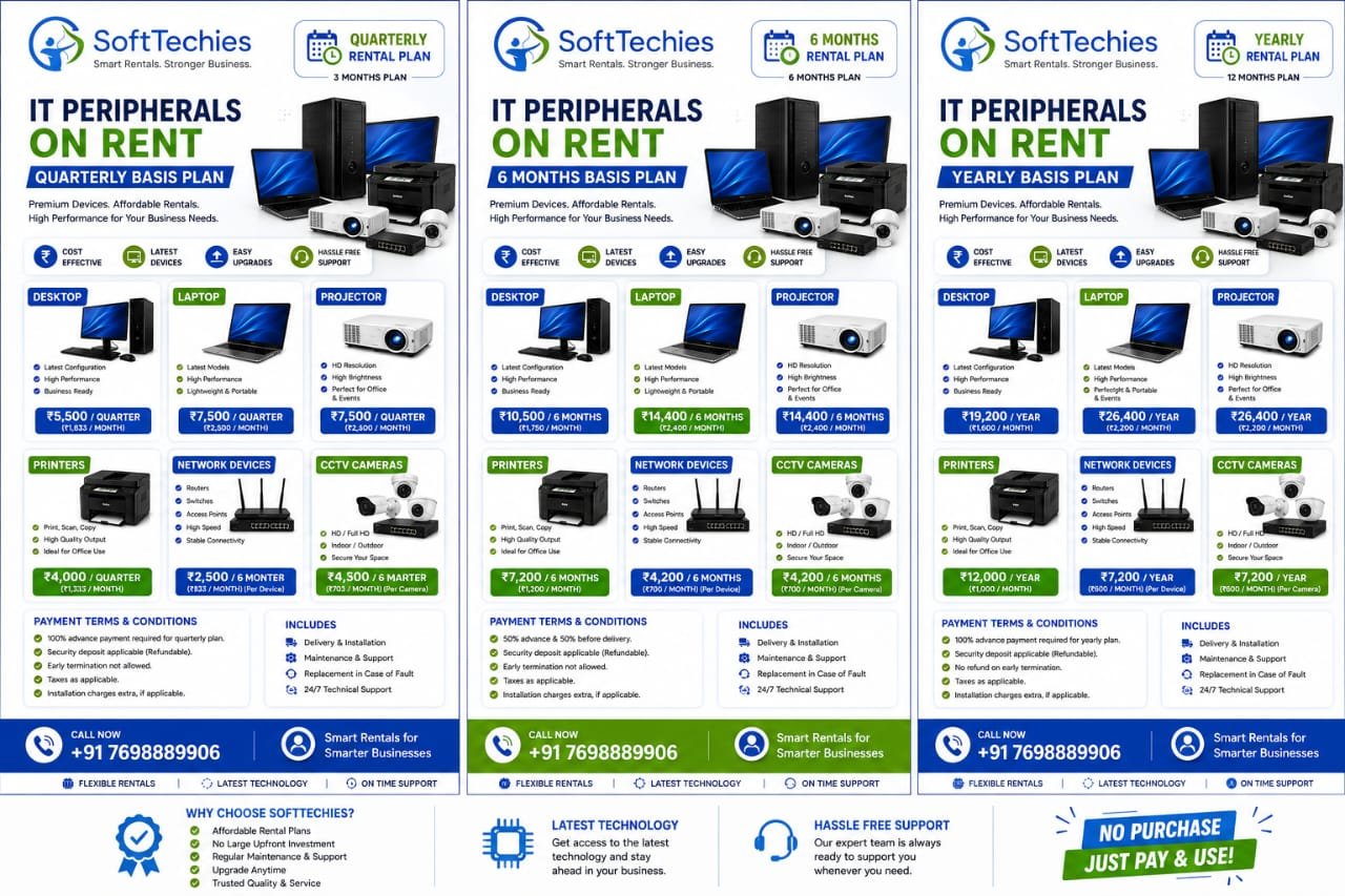 SoftTechies IT Peripherals 6 Months Rental Plan
